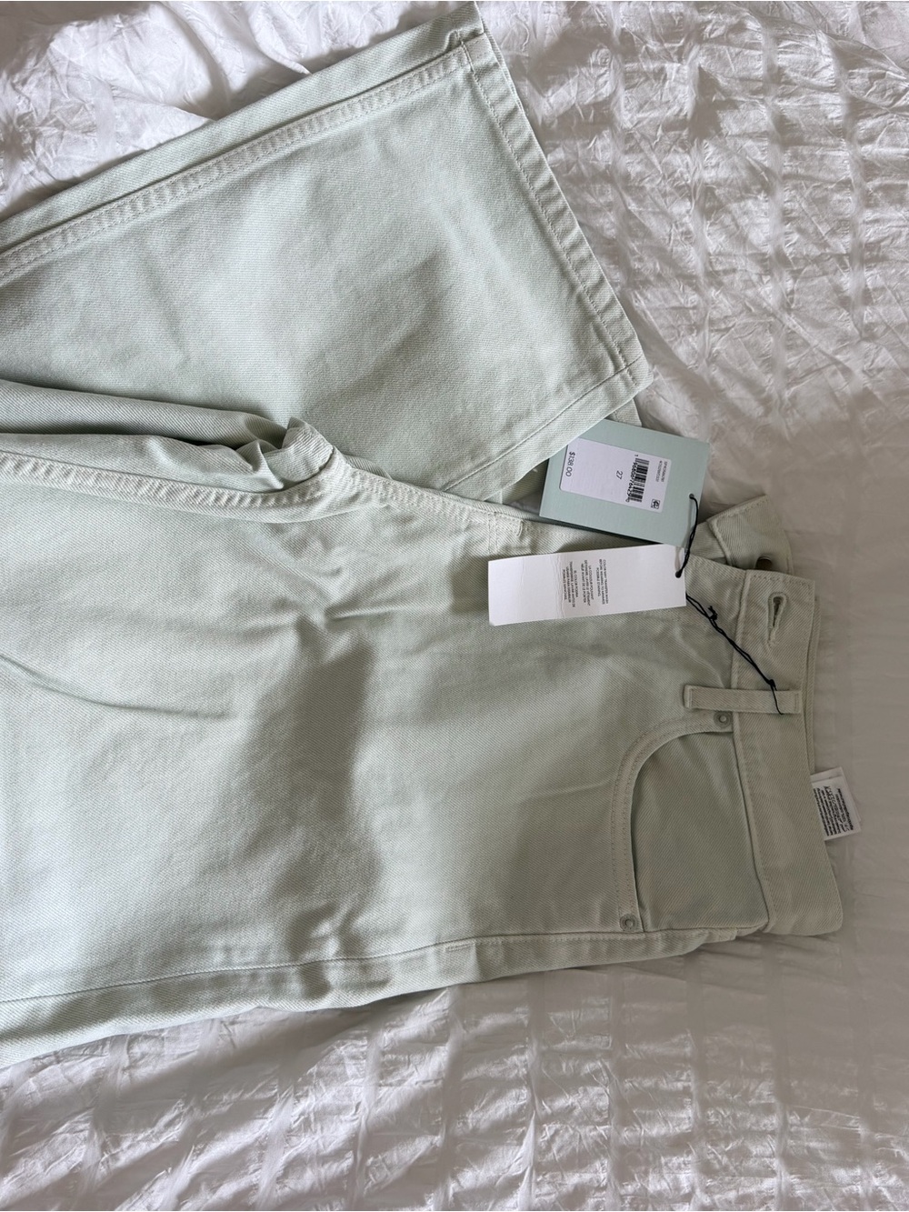 Calvin Klein Mint Green Straight Leg Jeans